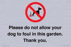 Please do not allow your dog to foul in this garden. Thank you.
